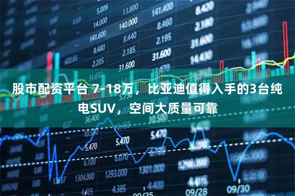 股市配资平台 7-18万，比亚迪值得入手的3台纯电SUV，空间大质量可靠